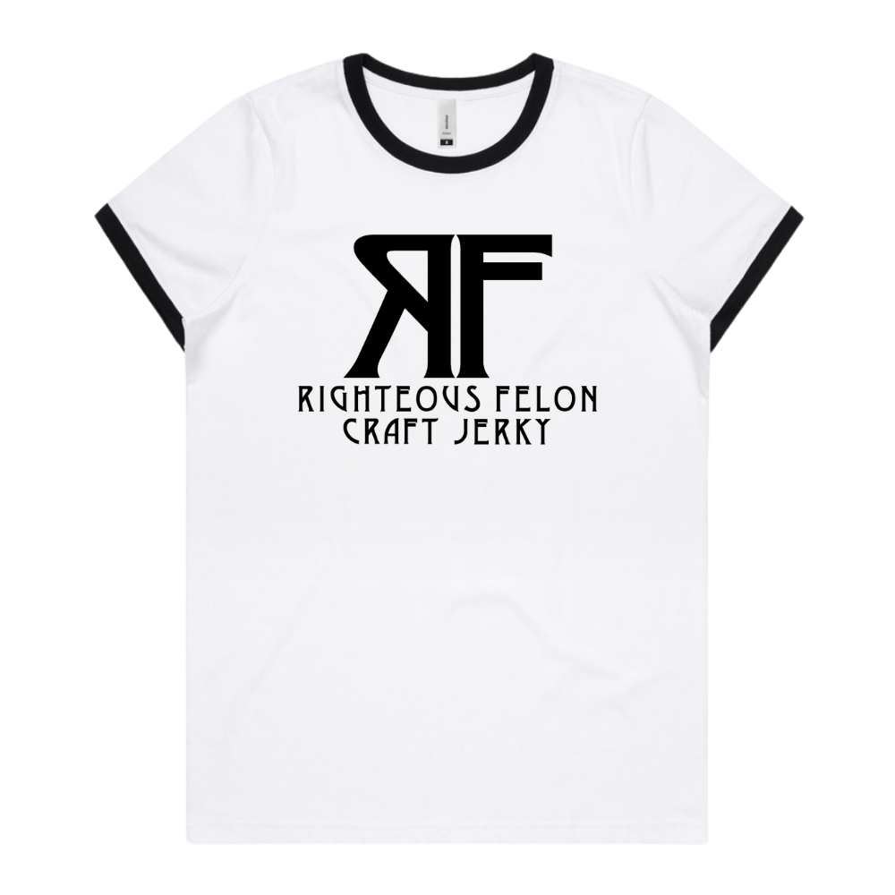 Women's Black & White Ringer T-Shirt B0