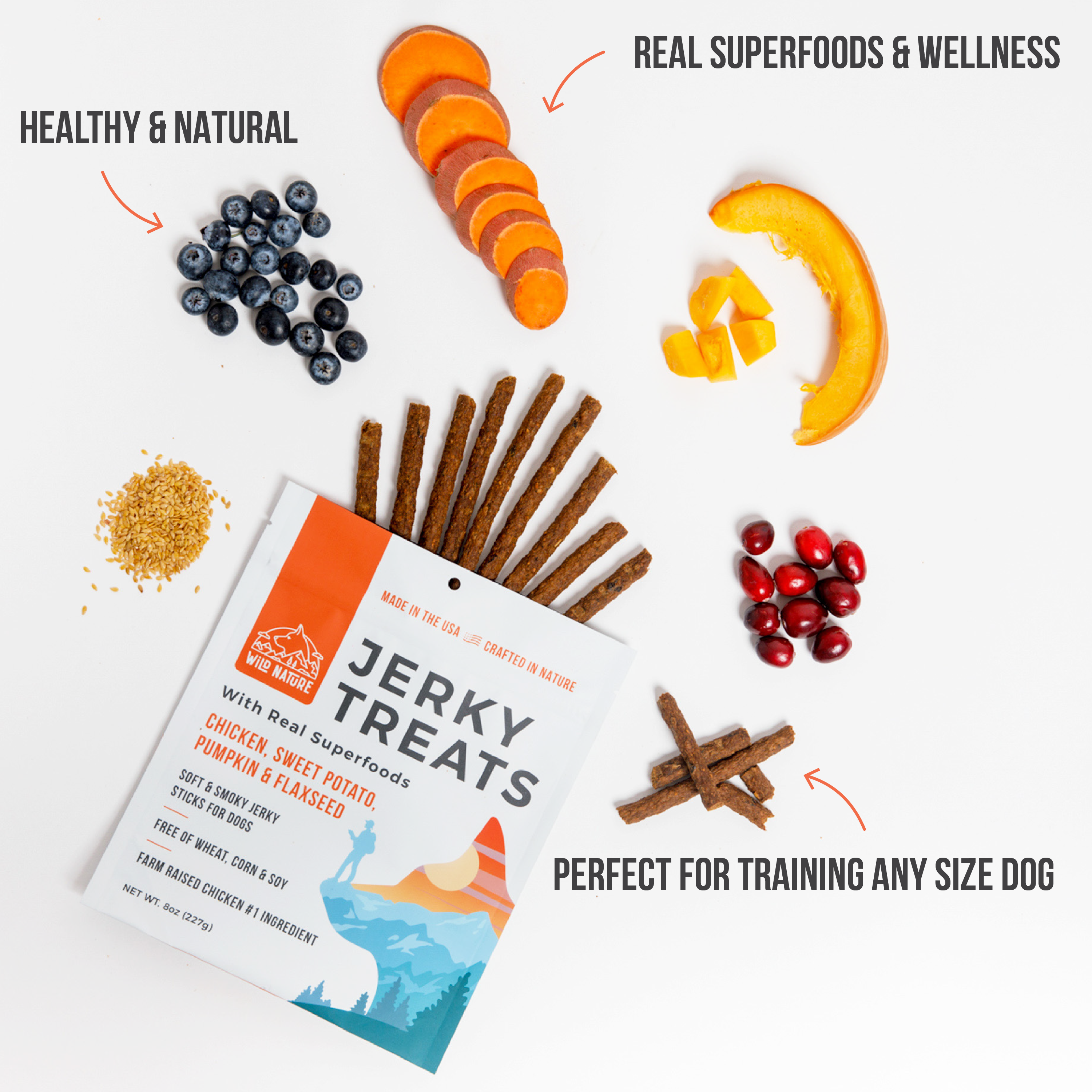Wild Ranger Chicken & Superfoods Jerky Dog Treats (8oz) I8