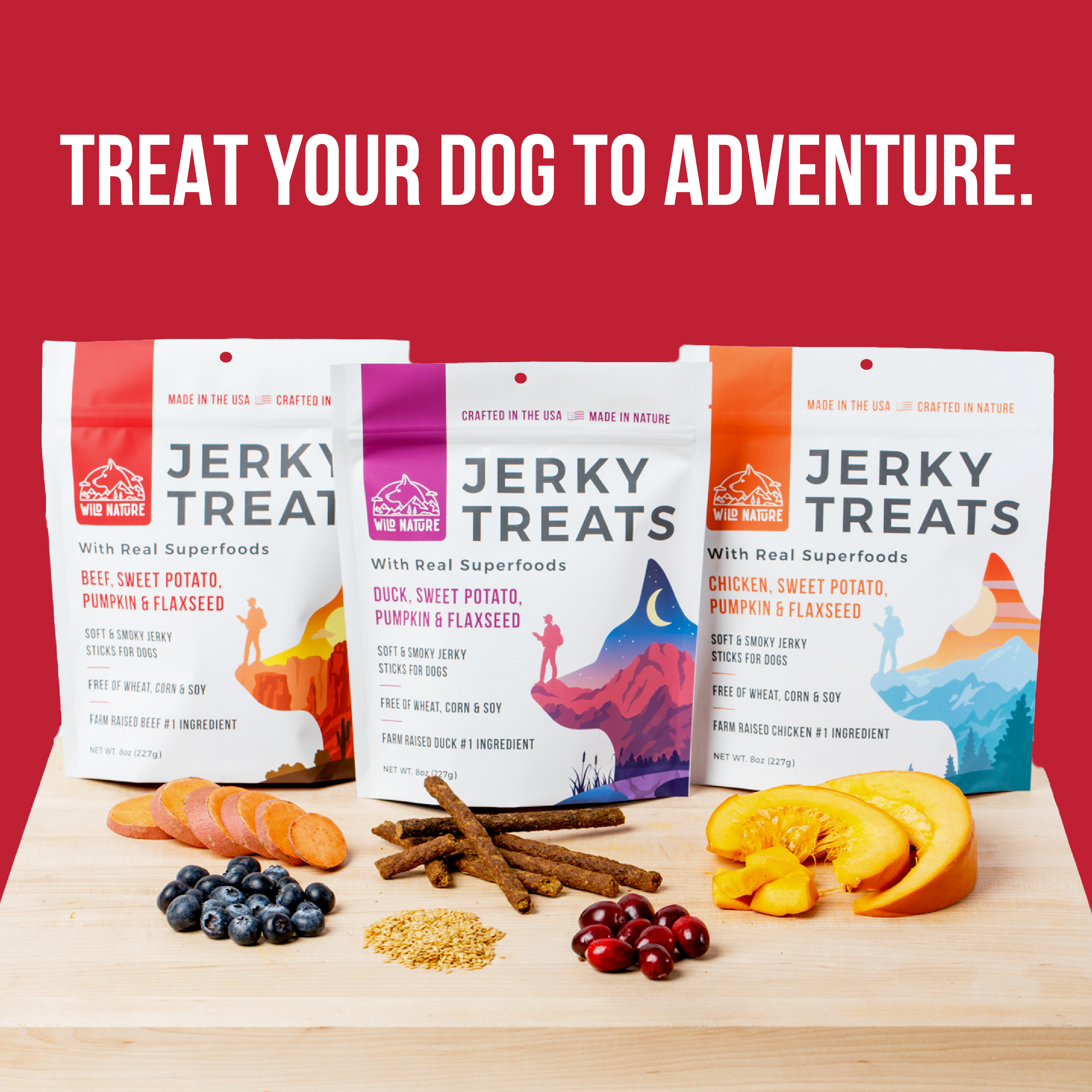 Wild Ranger Beef & Superfoods Jerky Dog Treats (8oz) C0