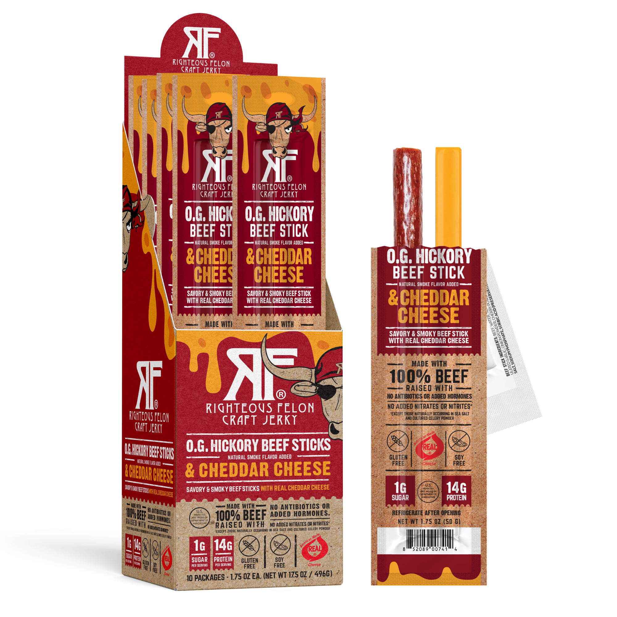 NEW Side-by-Side Beef & Cheese Sticks (10ct Caddy/1.75oz ea) Z6