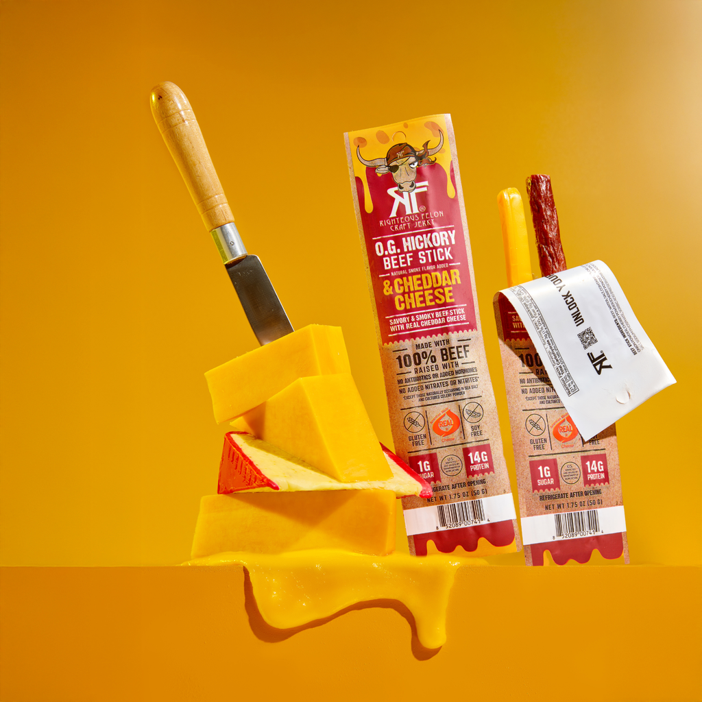 NEW Righteous Felon Beef & Cheese Sticks 3-Pack (1.75oz each) Q0