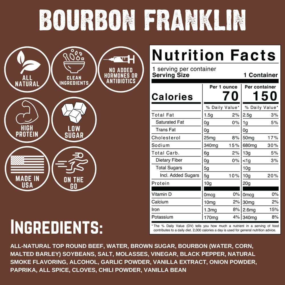 Bourbon Franklin Beef Jerky (8-pack) R7
