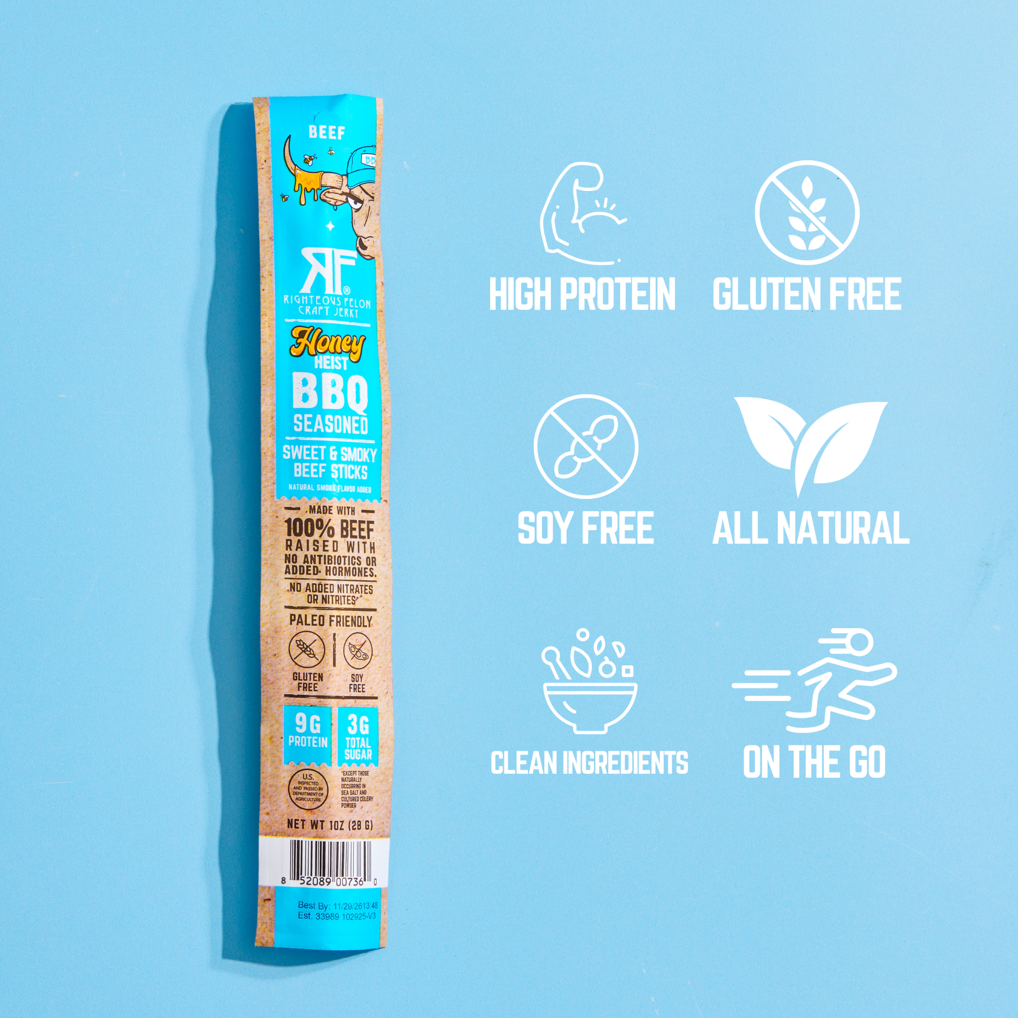 NEW Honey Heist BBQ Beef Stick (10-Pack) A0