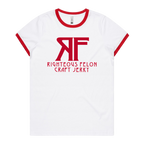 Women's Red & White Ringer T-Shirt A2