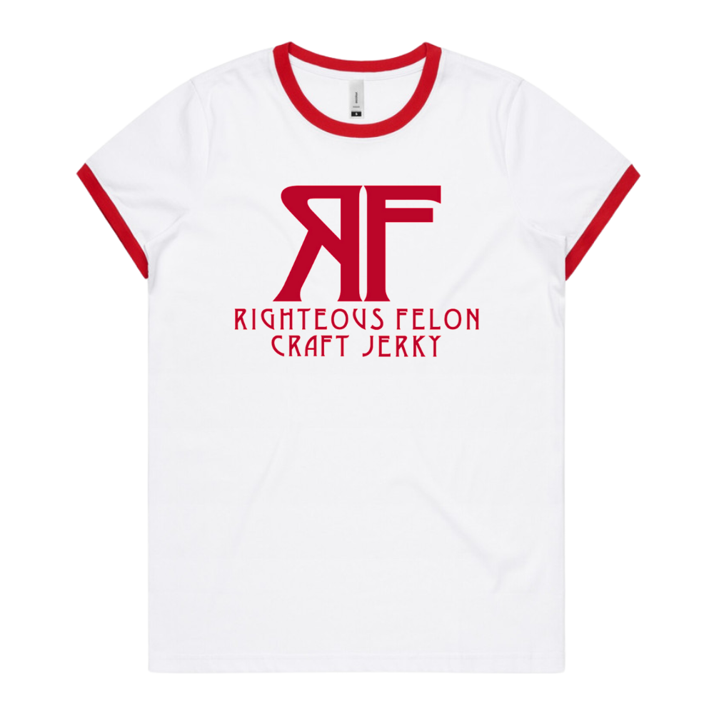 Women's Red & White Ringer T-Shirt A2