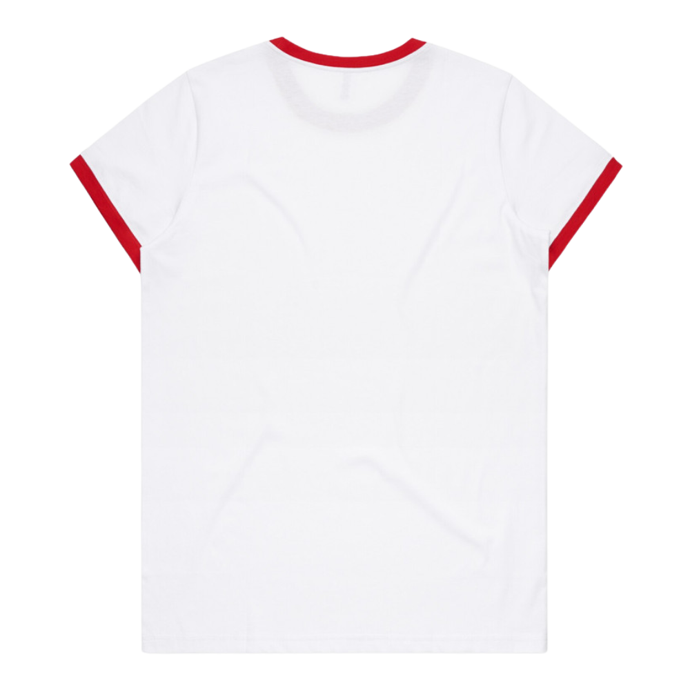 Women's Red & White Ringer T-Shirt S9