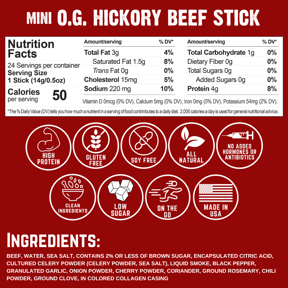 MINI O.G. Hickory Beef Stick .5oz (24ct) X3