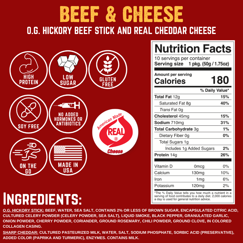 NEW Righteous Felon Beef & Cheese Sticks 3-Pack (1.75oz each) Q0