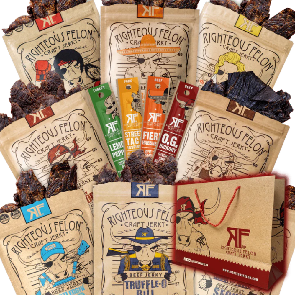 Righteous Sampler Beef Jerky & Meat Sticks (12-Pack) N7