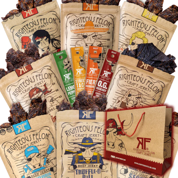 Righteous Sampler Beef Jerky & Meat Sticks (12-Pack) N7