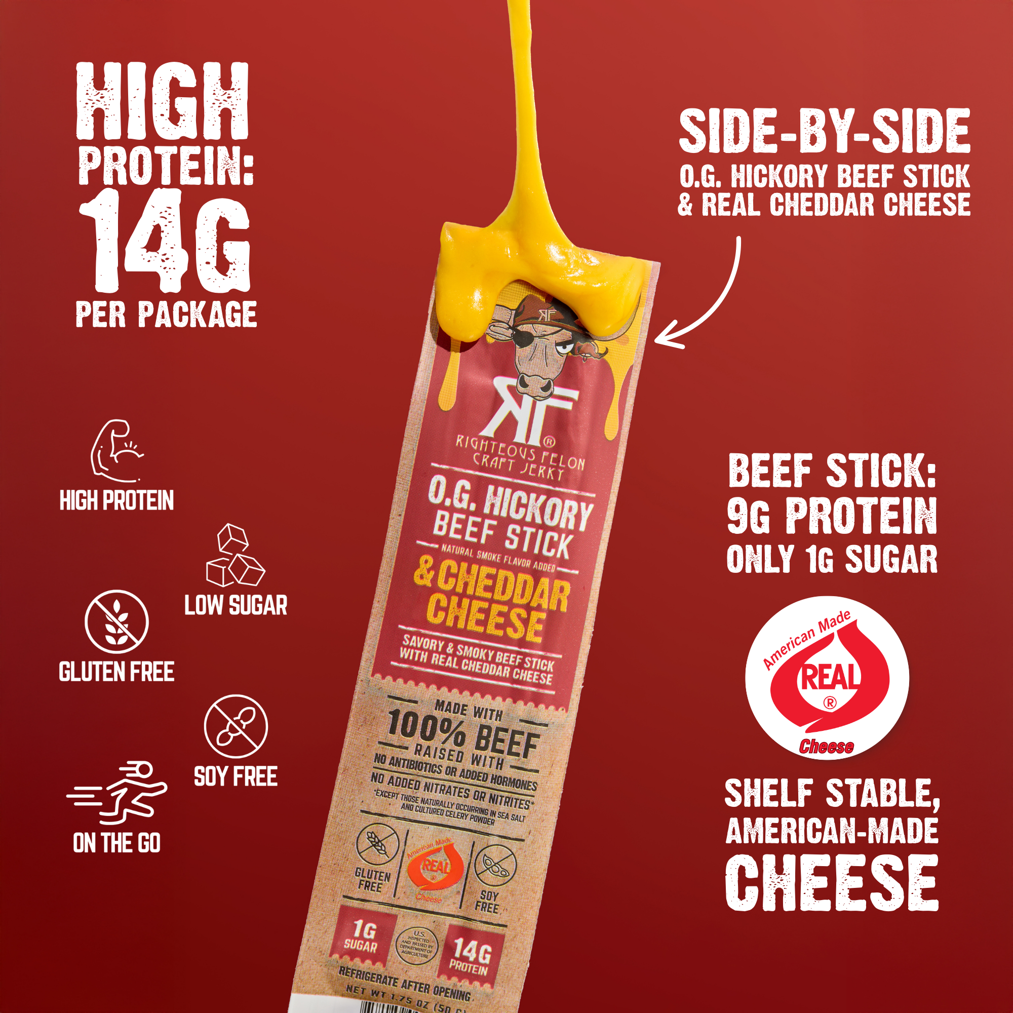 NEW Side-by-Side Beef & Cheese Sticks (10ct Caddy/1.75oz ea) R3