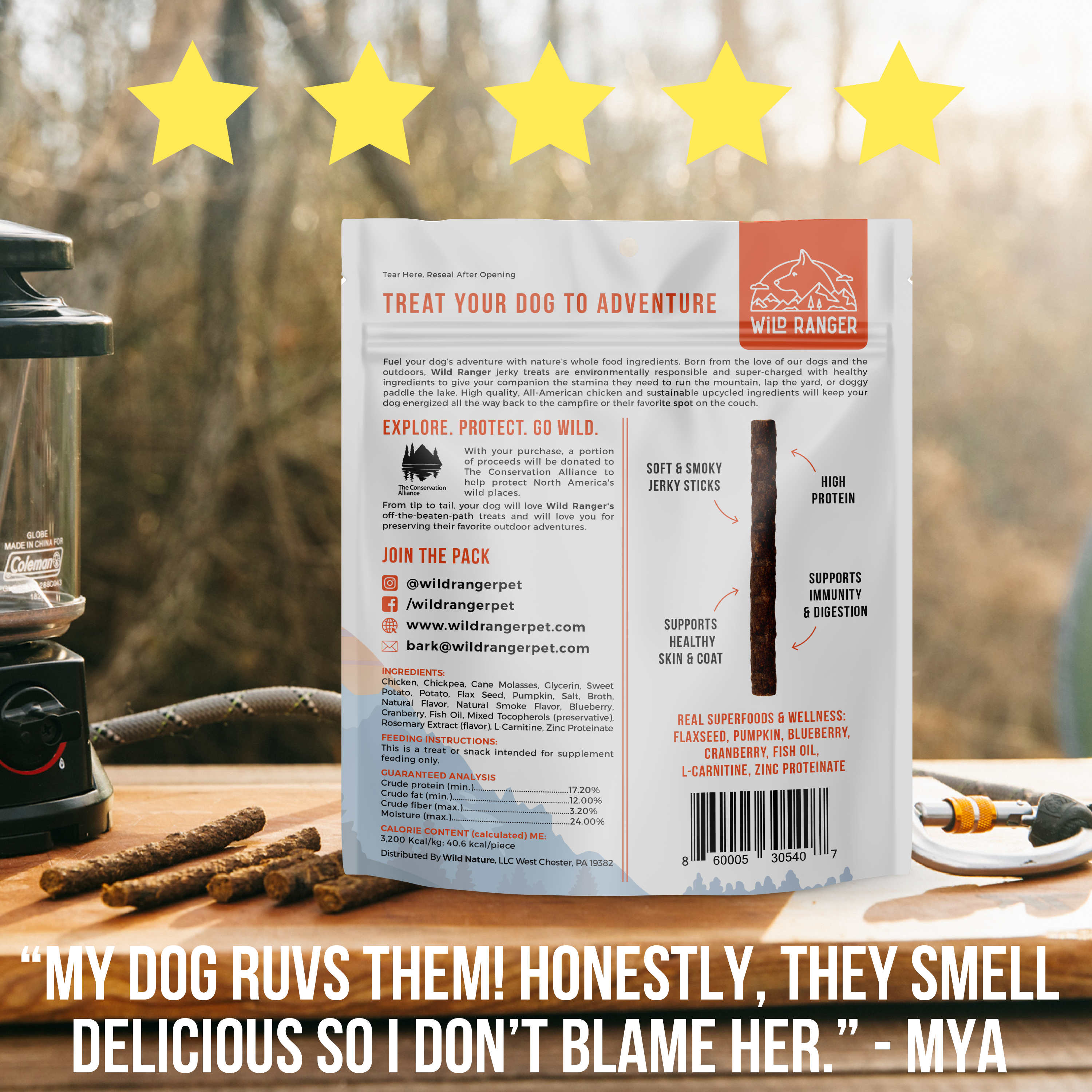 Wild Ranger Chicken & Superfoods Jerky Dog Treats (8oz) I8